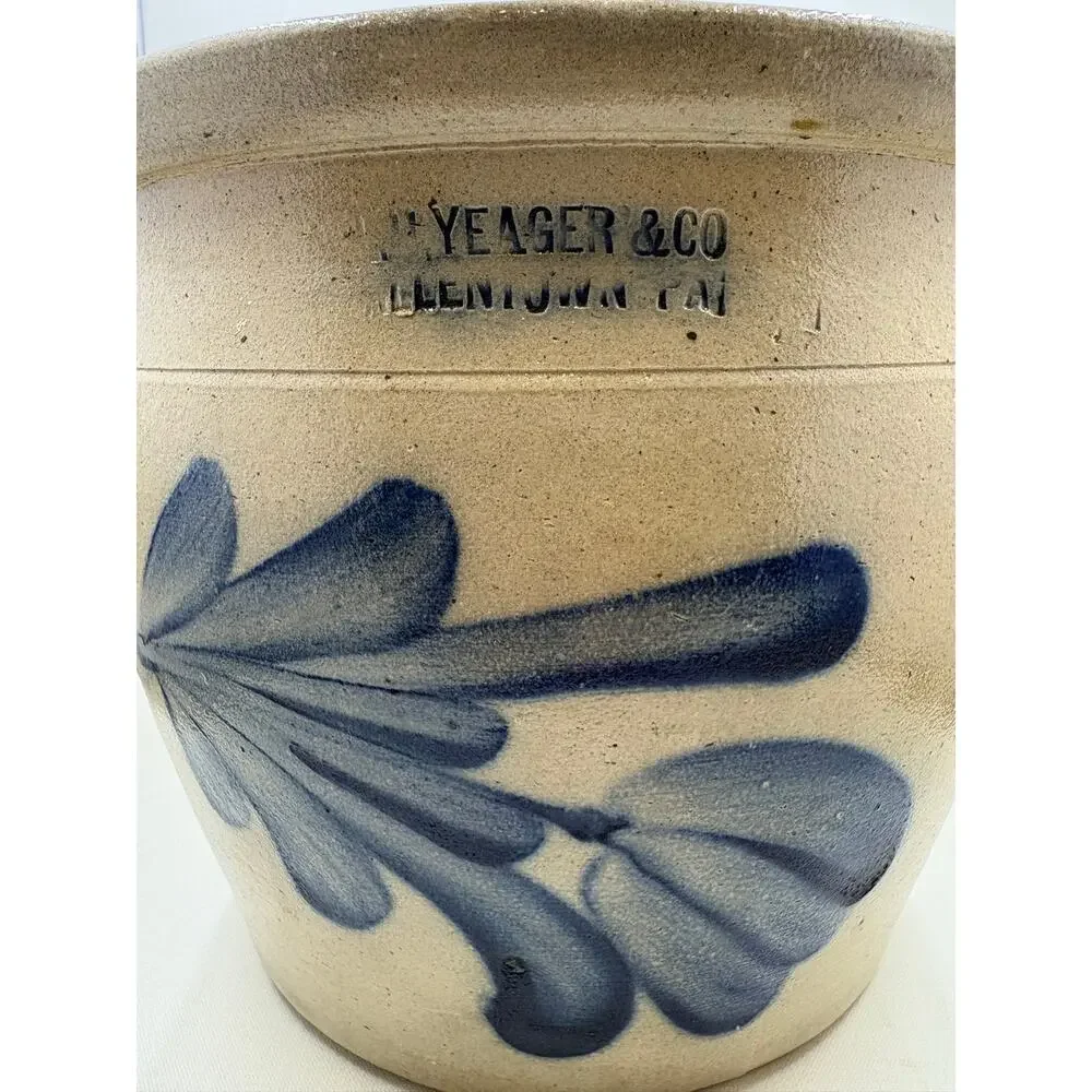 L. H Yeager Allentown PA 19th Century Stoneware Crock